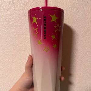 Starbucks Holiday 2024 Pink and Gold Star Stainless Steel Venti Tumbler